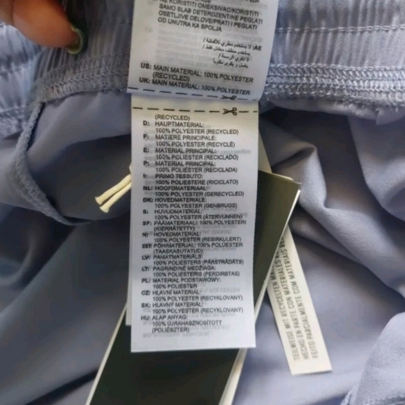 adidas Pacer Training Womens 3-Stripes Heather Woven Shorts Silver Violet Sz L - Picture 8 of 8